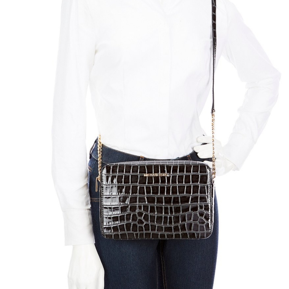 ⭕SOLD⭕💗Michael Kors Black Crocodile Crossbody Bag